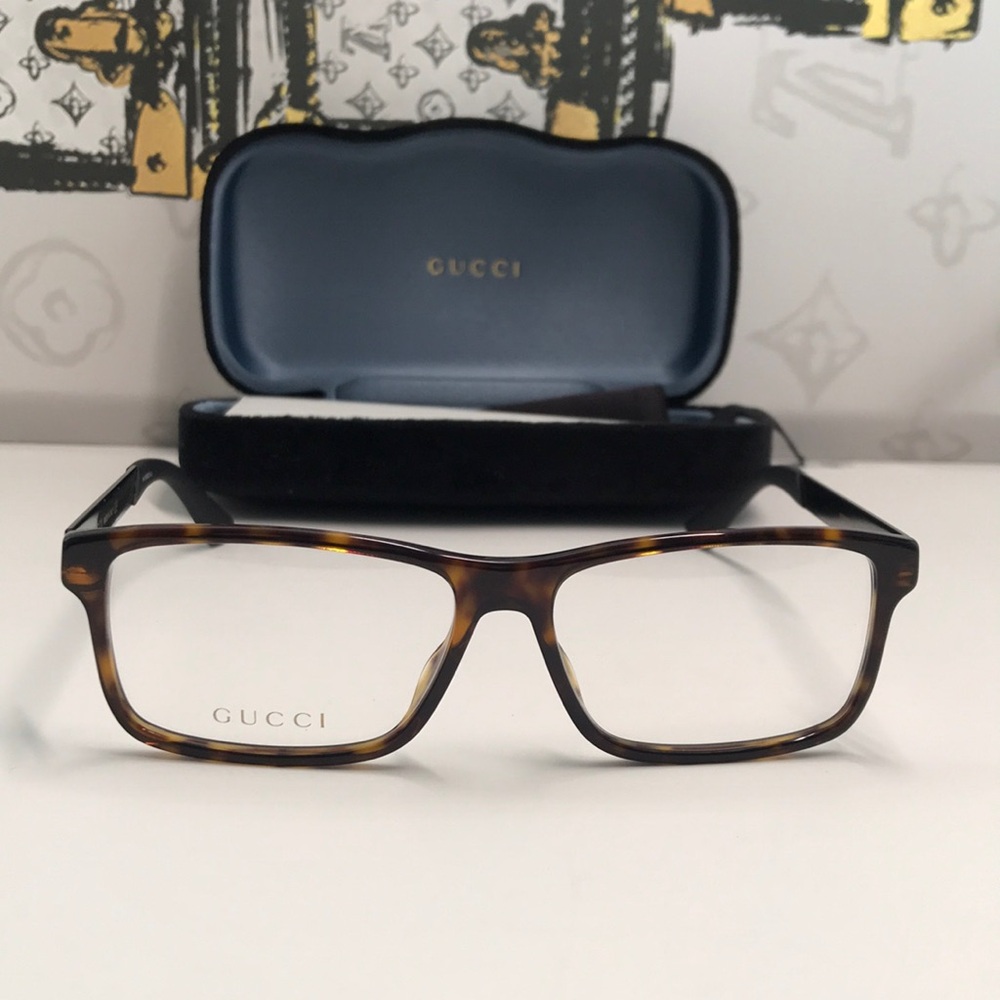Gucci GG0692O 005 – Havana Green Rectangular | 57-16-150 | New Authentic”